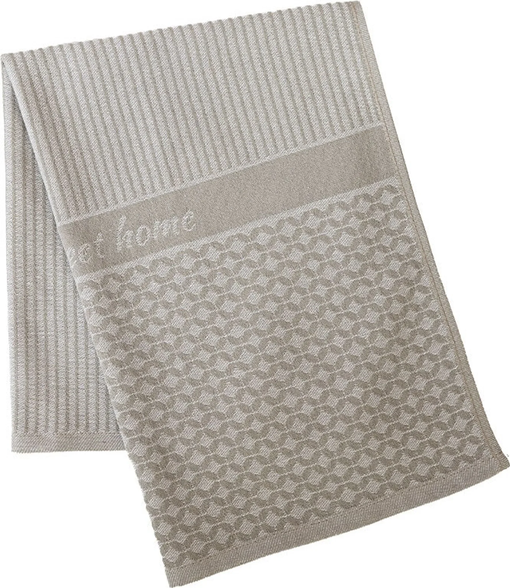 Geschirrtuch „Sweet Home“ – Baumwolle, Beige, 50 × 70 cm