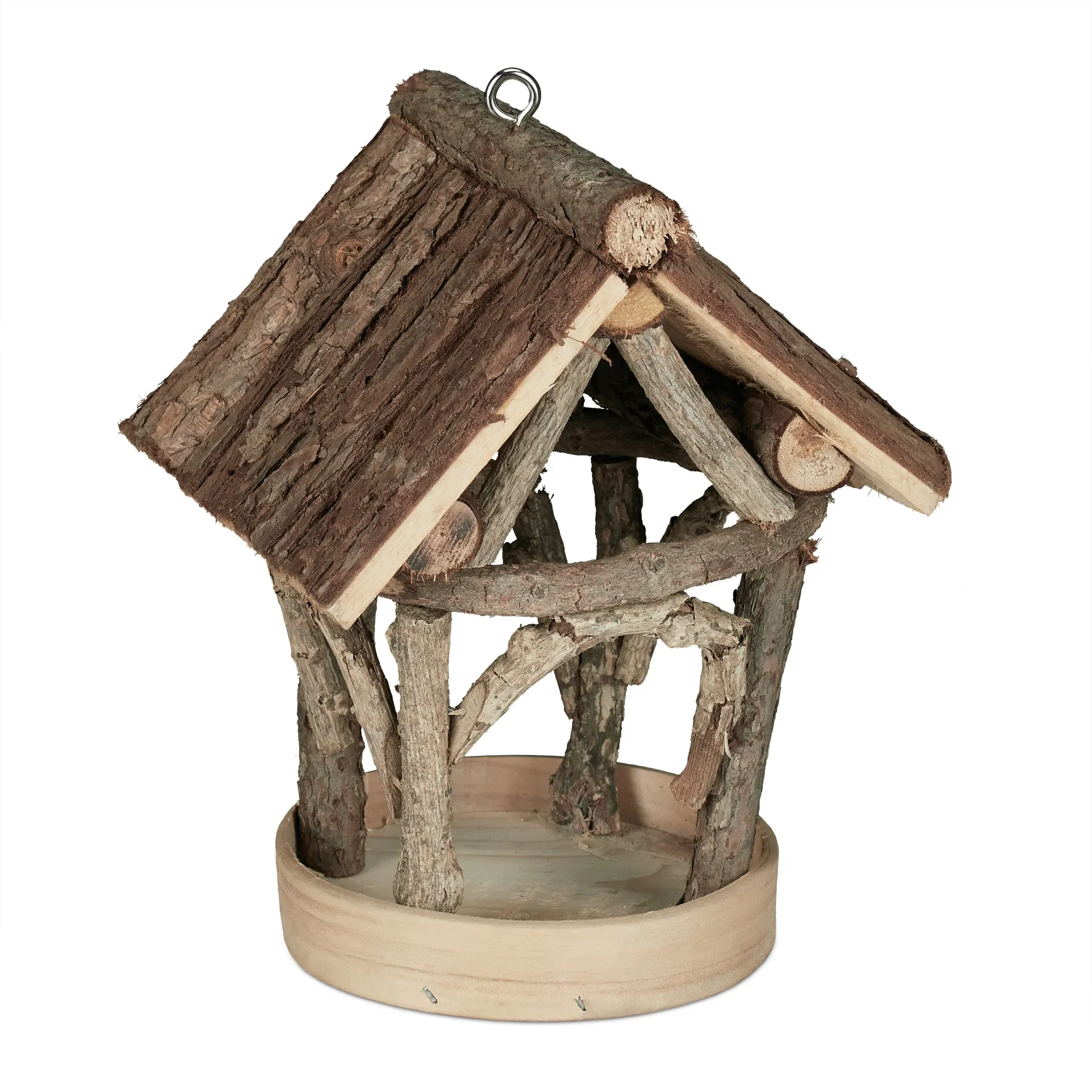 Vogelfutterhaus aus Holz zum Aufhängen – natur