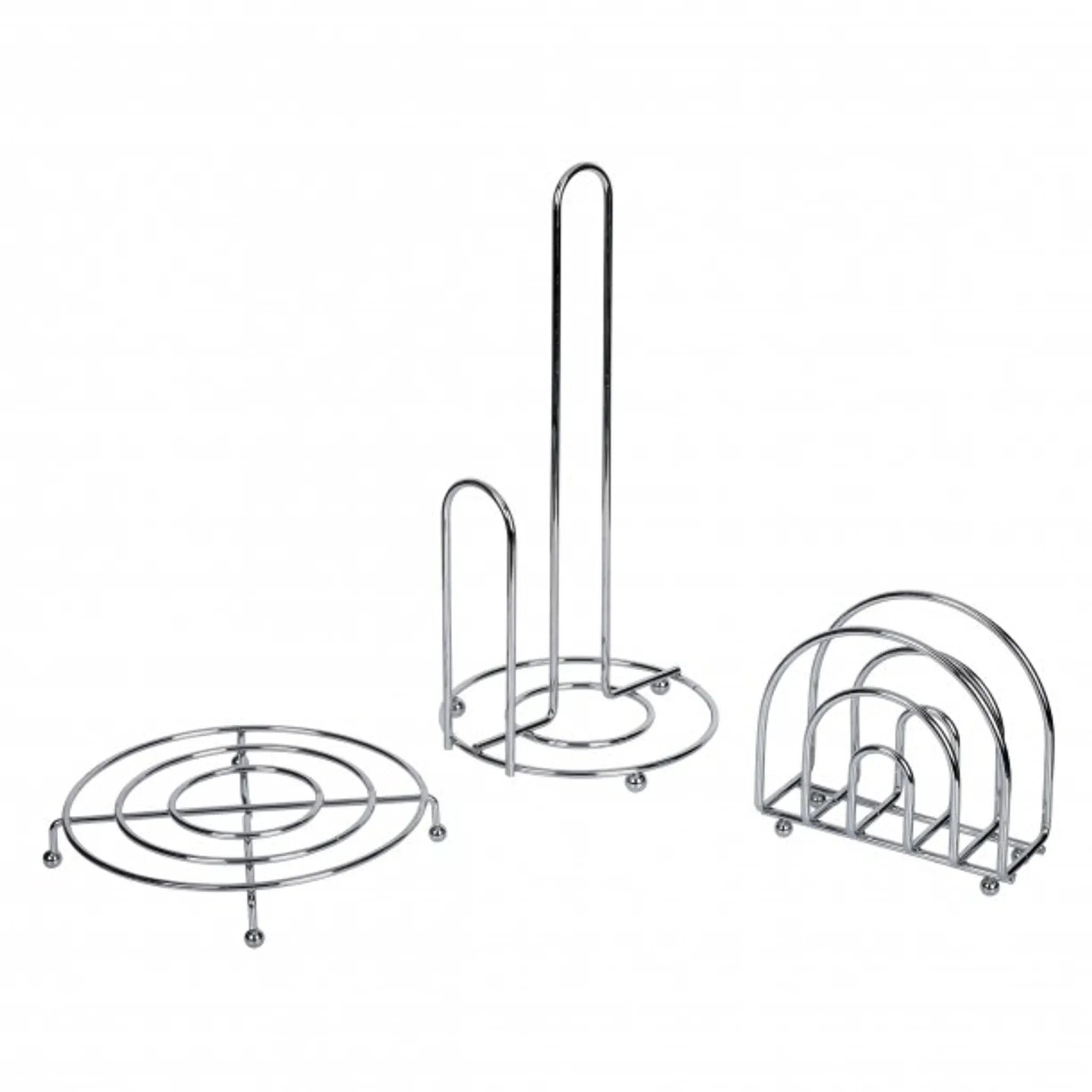 Küchenhelfer-Set, 3-teilig – Stahldraht, Silber