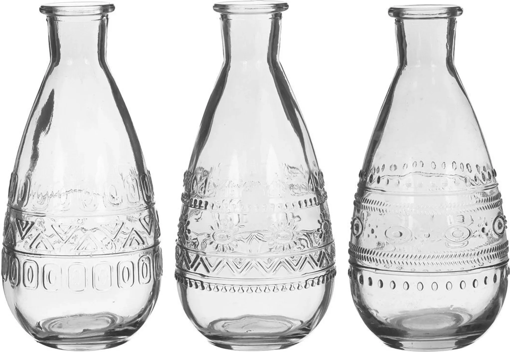Glasflasche „Rome“ – Dekovase in Hellgrün, 15,8 cm