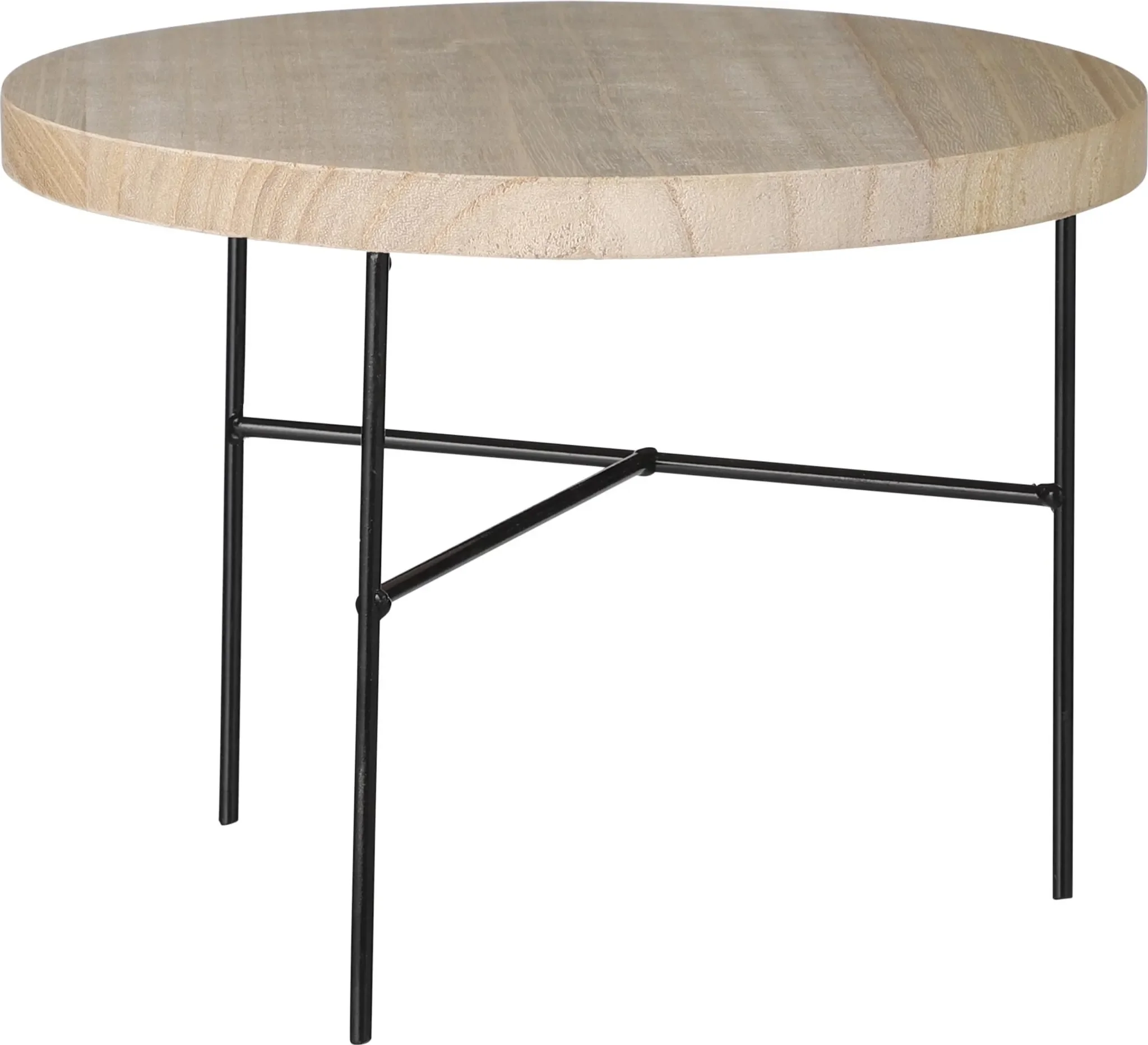 Deko-Tisch „Cesar“ – Naturholz & Metall, Ø 26 cm