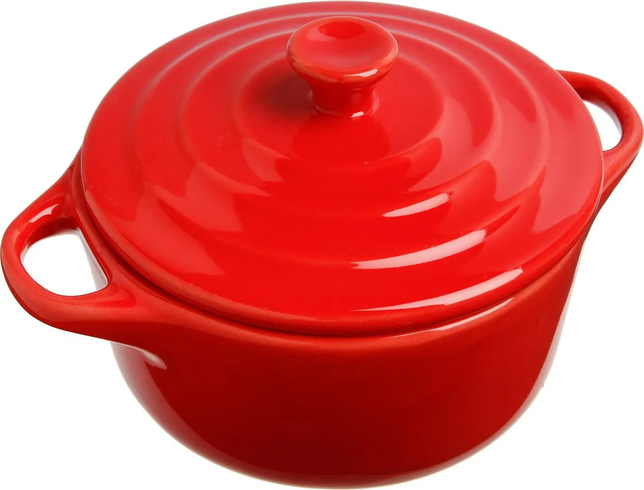Mini Auflaufform mit Deckel – hitzebeständig, rot