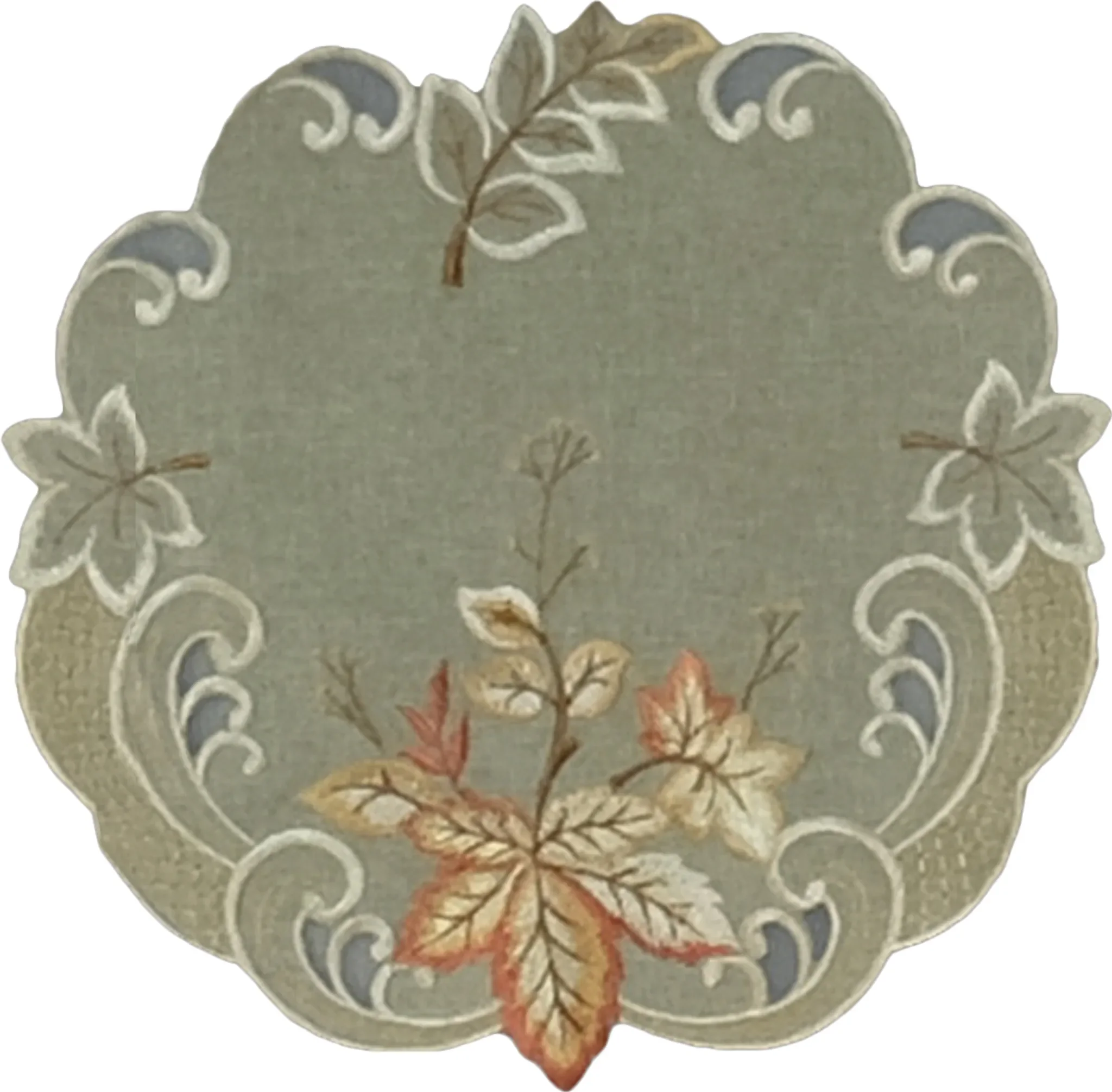 Tischdeckchen „Herbstlaub“ – Rund, Grün, Ø 30 cm