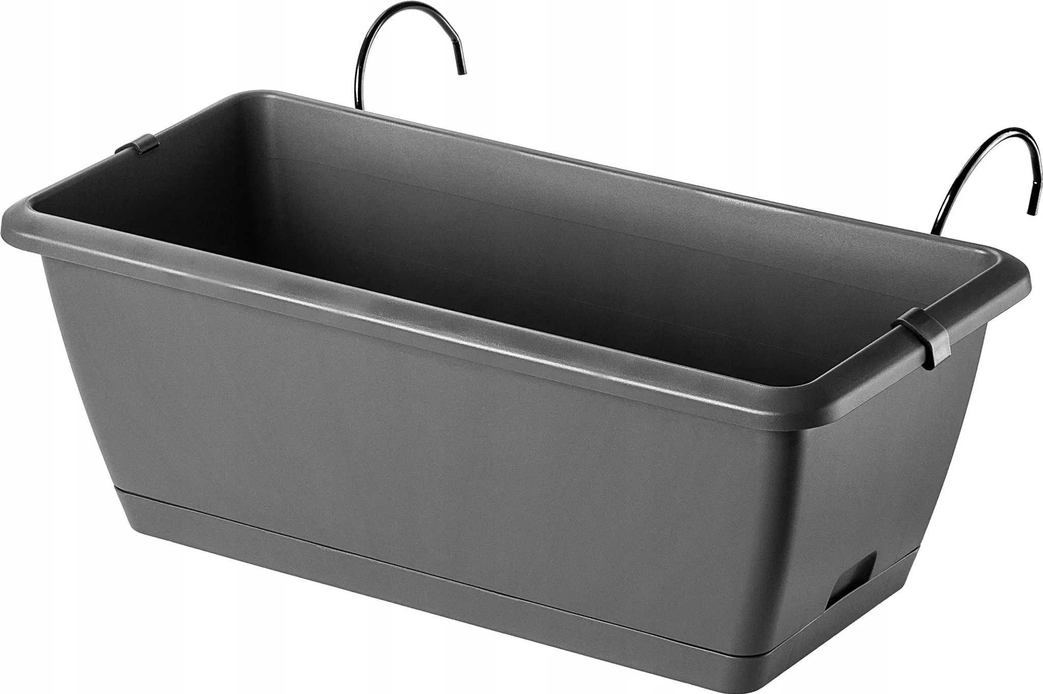 Blumenkasten „Perama“ mit Halterung – 40 cm, grau