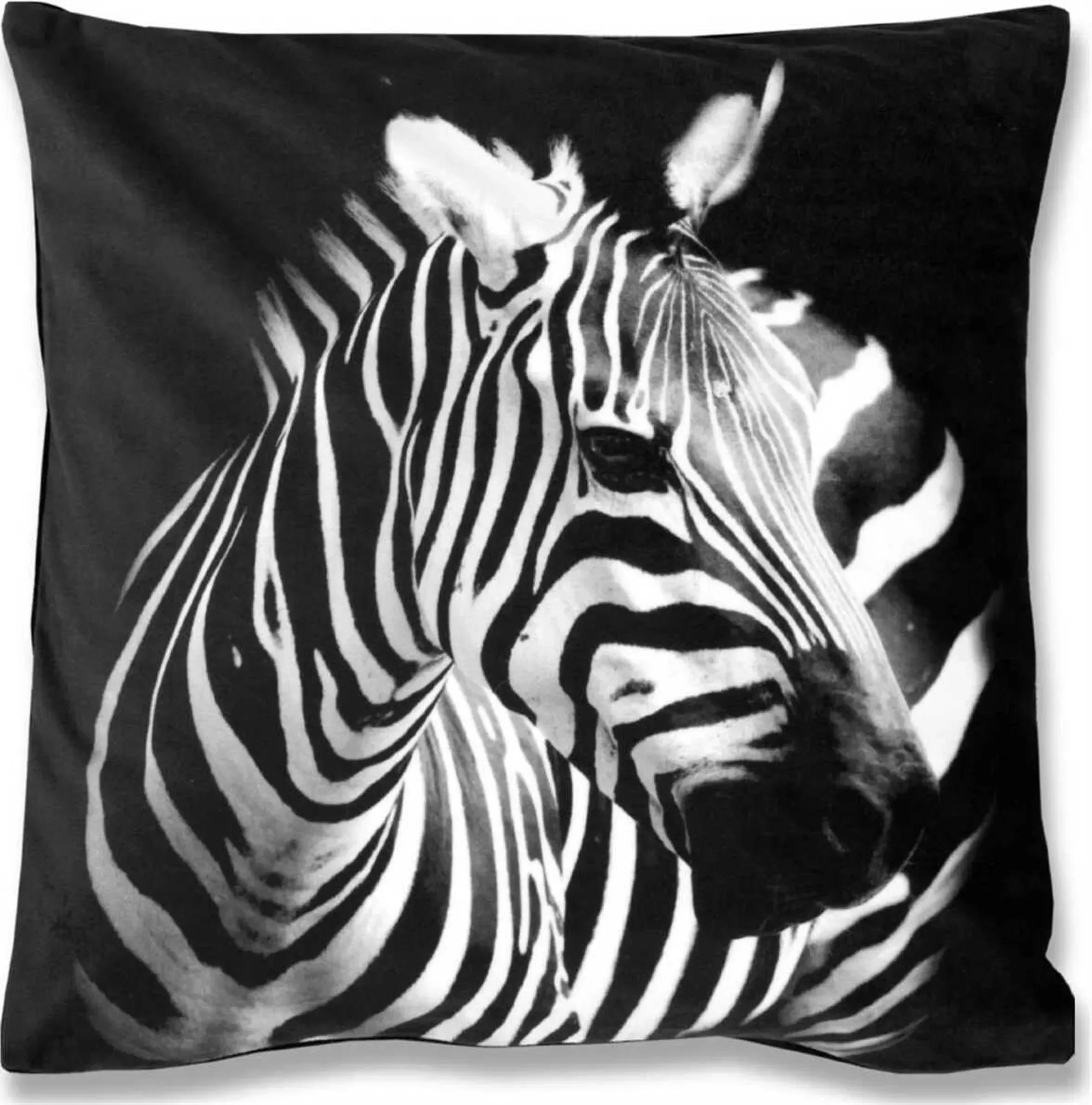 Kissenbezug mit Fotodruck – Motiv Zebra, 40 × 40 cm