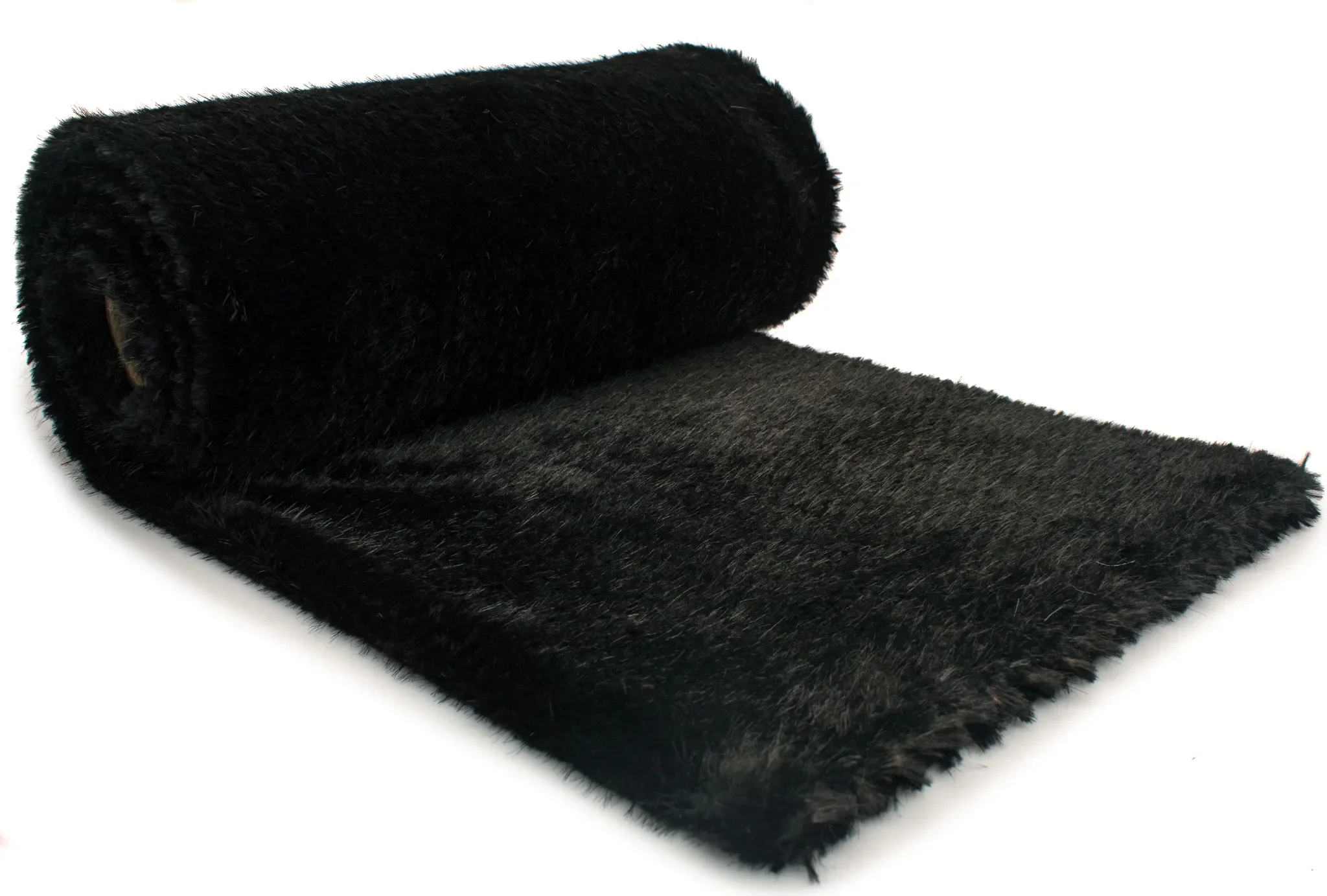 Kunstfell Stoff „PEARL“ – Schwarz, 50 × 160 cm