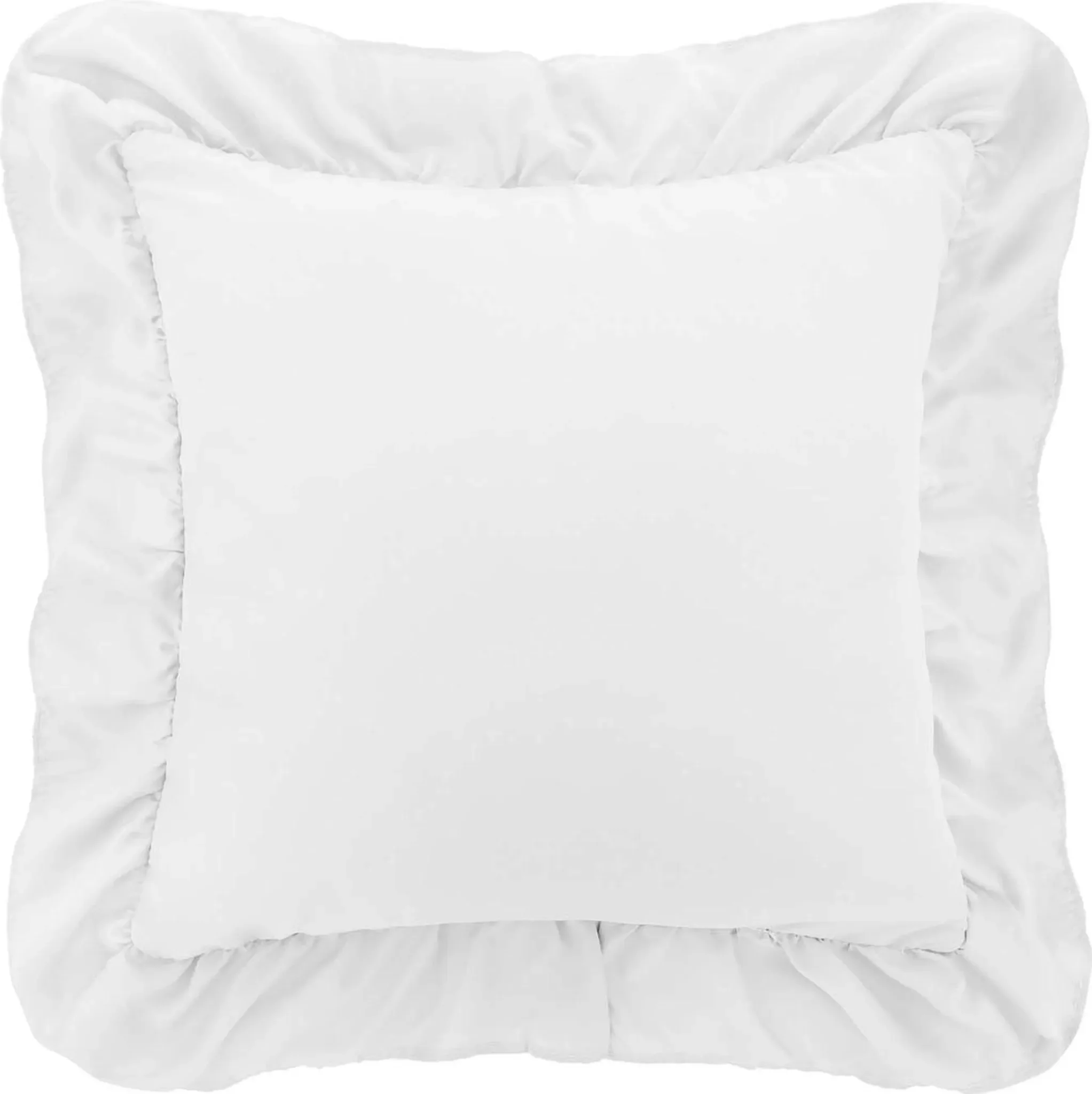Dekorativer Kissenbezug „Ruffy“ – Weiß, 40 × 40 cm, mit Rüschen