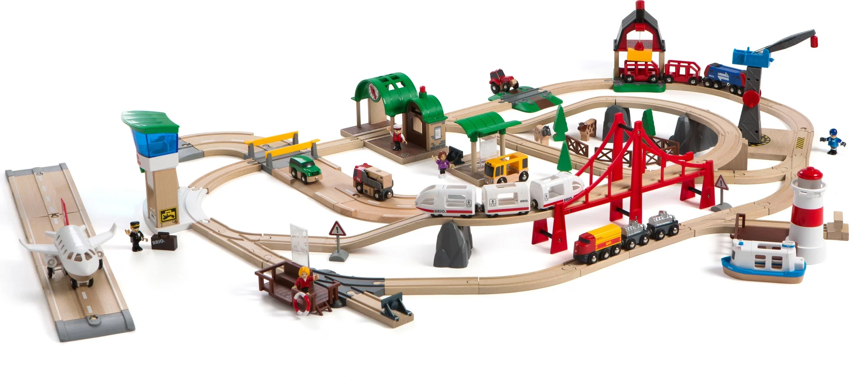 Brio Grosses Premium Set Holzeisenbahn Spielset