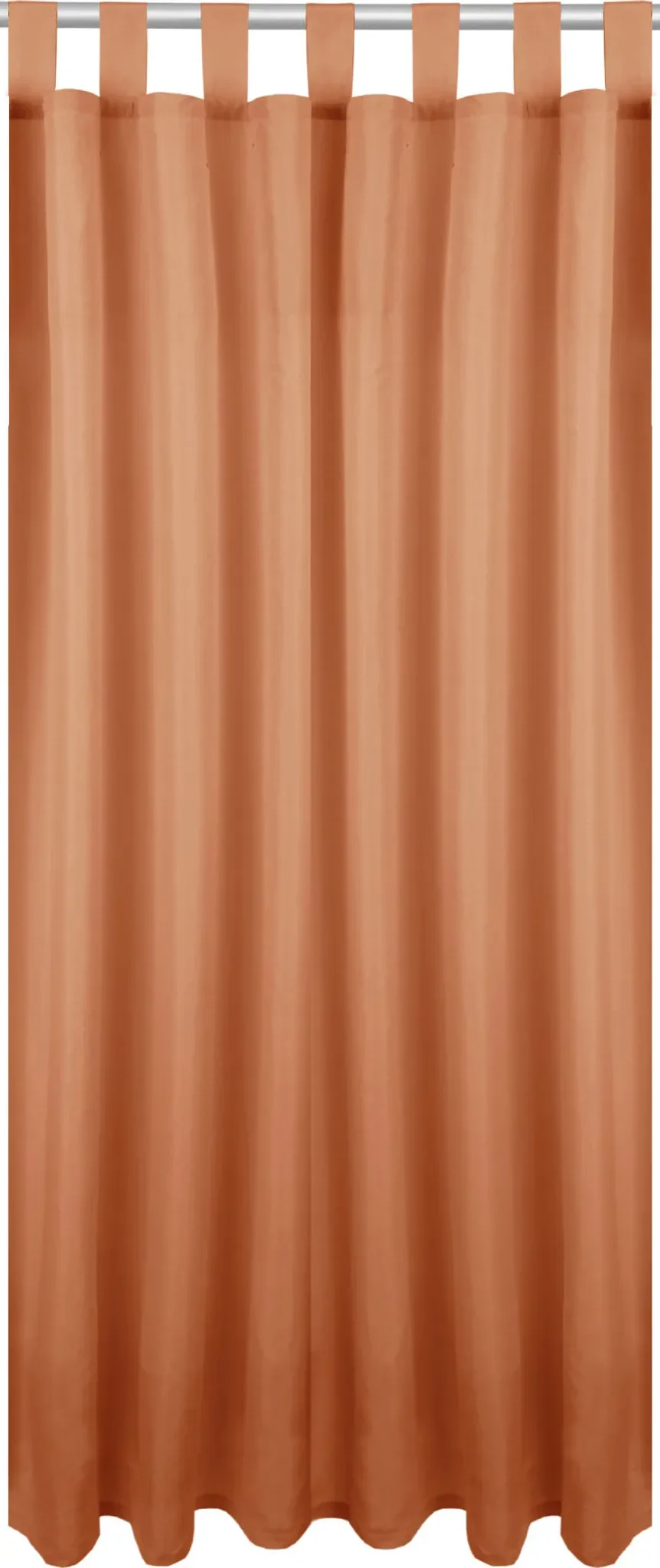 Blickdichte Gardine mit Schlaufen – Braun, 140 × 225 cm